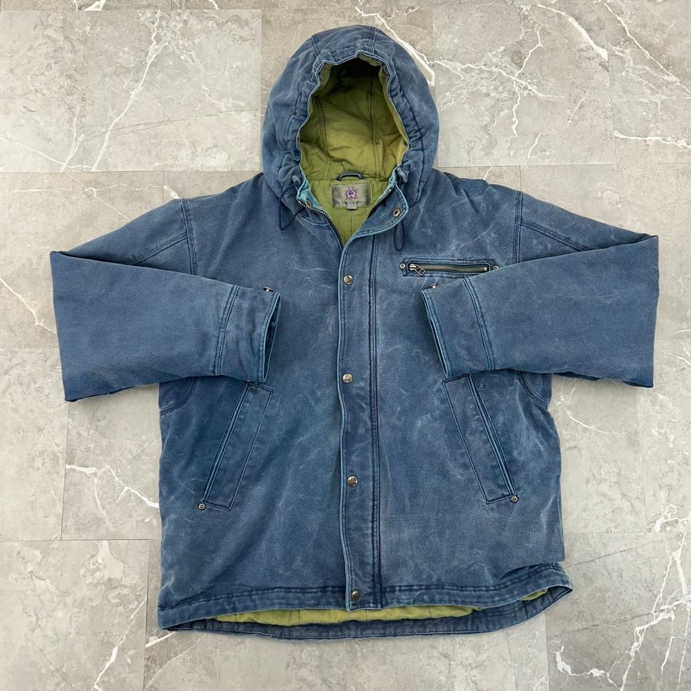 Territory Ahead Jacket Mens XL Canvas Workwear Heavyweight Distressed Faded Hood